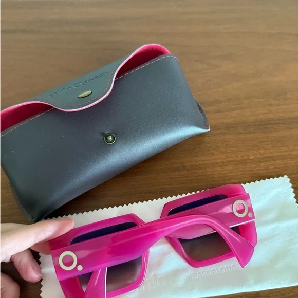 Pink Etnia Barcelona oversized square designer sunglasses - Picture 2 of 5